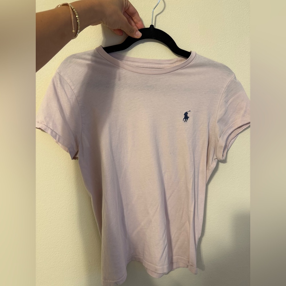 Ralph Lauren Light Lavender Crewneck Tee with Navy Pony